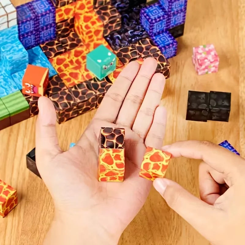 Magnetic Building Block Bricks Toy Mine Stacking World Creative Build Model DIY Set Educational STEM Kids Gifts for Boy Girls