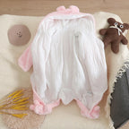 Autumn and Winter New Baby Plush Climbing Clothes Baby Warm and Thick Cartoon Dog Rabbit Cute Cotton Clothes for 0-2 Years