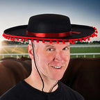 Spanish-style Hat Soft Sombrero Caps Traditional Halloween Zoro fuzz ball Mexican Sombrero Hats Wide Brim Design Carnival Costum