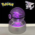 Pokemon 3D Crystal POKE BALL Figure Toys Snivy Dragonair Blastoise Venusaur Milotic Raichu Night Light LED Lamp Base Model Dolls
