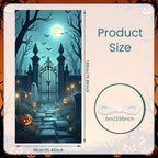 72.83x35.43 Inch Halloween Door Banner Polyester Ghost Hospital Scary Head Scene Decoration Halloween Party Supplies Photography