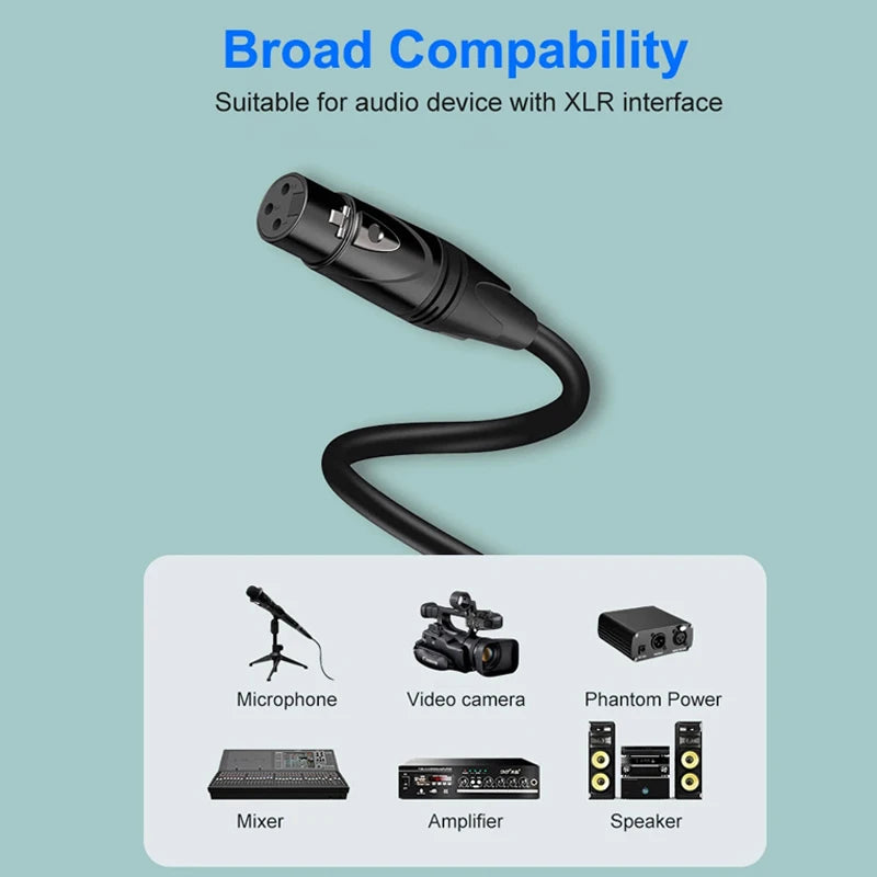3Pin XLR Cable Male to Female Sound Cannon Microphone Cable for Mixer Amplifier Balanced Analog Audio Cord XLR Extension Cable