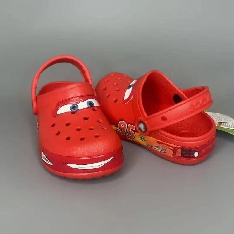 Lightning McQueen Hole Shoes Anime Cartoon Printing Kawaii Summer Travel Joker Portable Beach Cars Sandals Slippers Holiday Gift