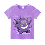 Pokemons Cotton T-Shirt Pikachu Eevee Cartoon Anime Tees Classic Game Fashion Printed Tops Summer Breathable Casual Clothes Gift