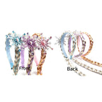 New Frozen Series Elsa Headband For Girls Snow Wig Braid Rhinestones Crown Hairband Birthday Party Princess DIY Hair Accessories
