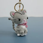 Exquisite Kitten Doll Crochet Keychain For Bag Pendant Knitted Small Cat Doll Keyrings Cute Kitten Keychain Custom Accessories