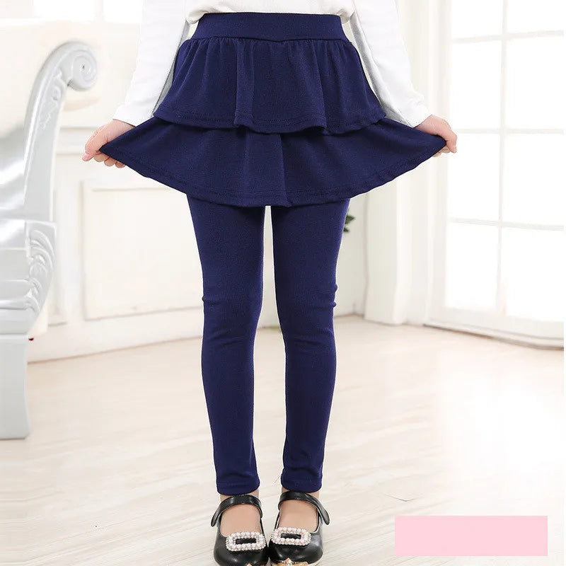 Kids Leggings for Toddler Baby Girls Pants Spring Autumn Fake Two Skirt-Pants Children Trousers Cotton Legging 2-10 Y