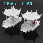 GY01 2 Sets Pavilion Model Gloriette Chinese Construction Educational 1:100 1:75 1:160 Railway Modeling