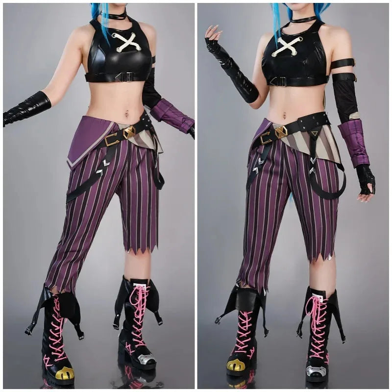 Arcane Season 2 League of Legends LOL Arcane Jinx Halloween Cosplay Costume Loli Outfit Halloween Christmas Gift Cos Convention