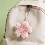 Cherry Blossom Plush Doll Pendant 2026 Pink Flower Keyring Kawaii Car Hanging Decoration for Girls Backpack Ornament