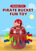 Prank Pirate Bucket with Sword, Shark Attack Bucket, Finger-Biting Table Toy.