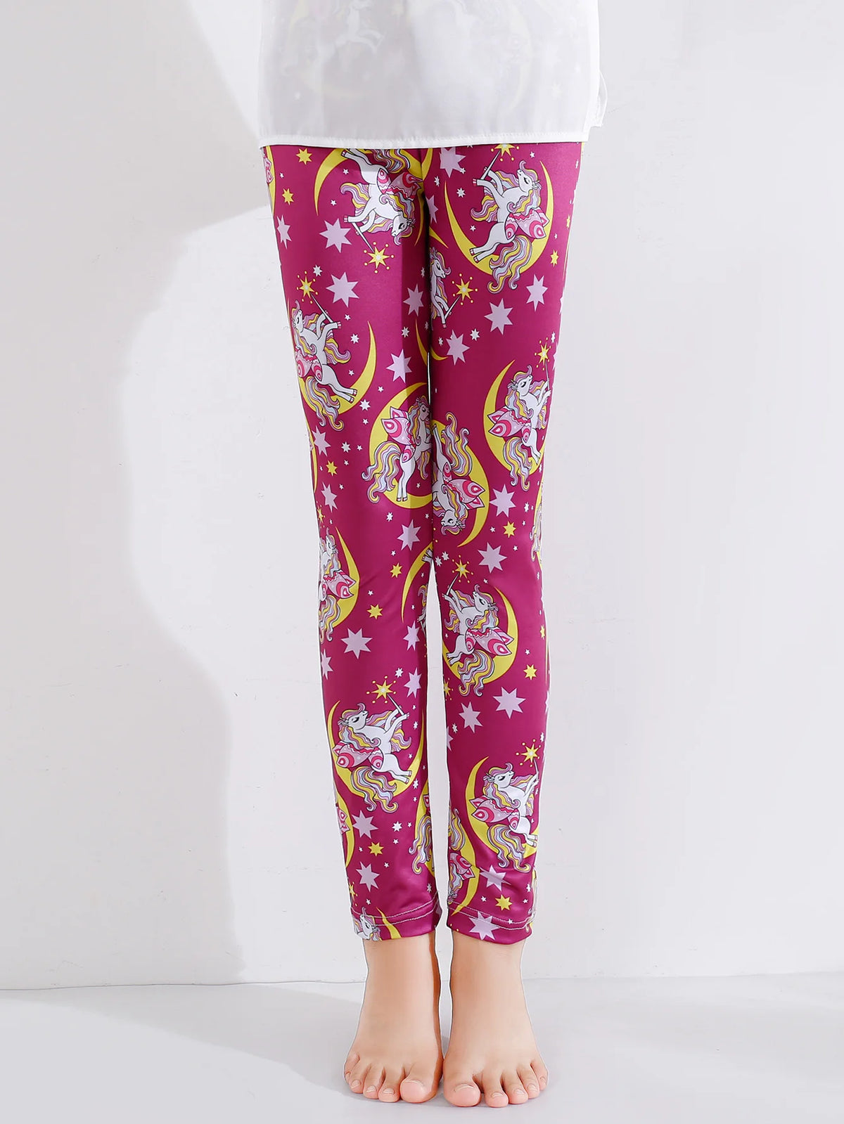 1 Pair of Cute Print Kids Baby Girl Leggings Spring Summer Children Stretch Slim Pants Suitable for 2-12 Years Girls Daily Wear