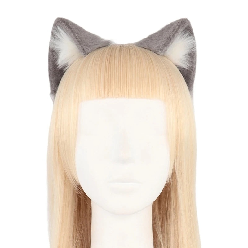 Unisex Cute Cartoon Dog for Cat Ears Shape Headband Multi Color Hair Hoop Makeup Live Broadcast Christmas Party Headpiec