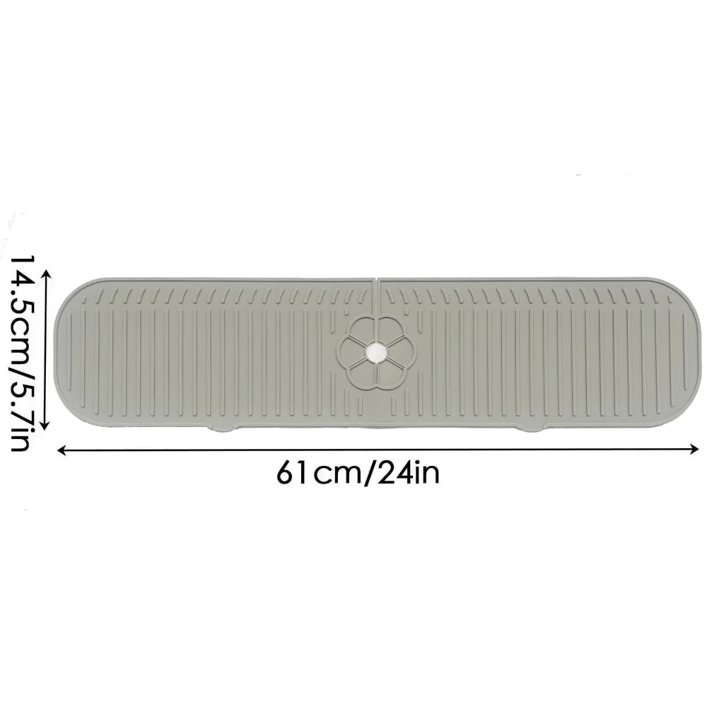 Kitchen Faucet Splash Pad Silicone Sink Faucet Splash Guard Mat Sponge Drain Pad Countertop Protector for Kitchen Bath Gadgets