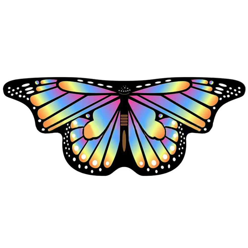 Kids Butterfly Wings Cape Girls Fairy Shawl Pixie Cloak Fancy Colorful Dress Costume Gift  Party & Holiday DIY Decorations