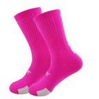 5 Pairs Cycling Socks Men Letter Breathable Bicycle Sport Running Socks Mid Tube Compression Outdoor Racing MTB Road Bike Socks