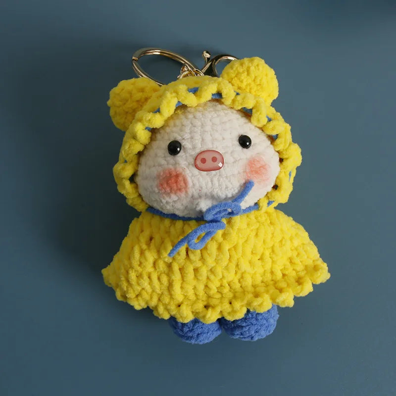 Cartoon Animal Doll Series Handmake Crochet Keychain Cute Sheep Doll Keyrings Crochet Puppy Keychains Gifts Custom Accessories