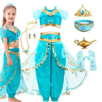 Aladding and the Magic Lamp Jasmine Fairy Costume Princess Dress up for Little Girl Fancy 2026 Halloween Carnival Cosplay Outfit