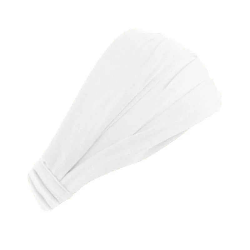 New Summer Women Solid Cotton Headband Elastic Wide Soft Girls Sports Yoga Knotted Headband Running Sweatband For Tennis Gym