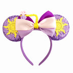 Mouse Ears Headband Cartoon Sequin Bows Headband Birthday Party Christmas Halloween Princess Cosplay Costume For Women Adult