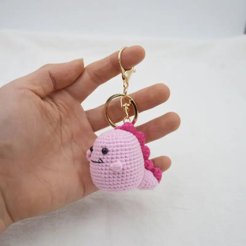 Cute Small Bear Couple Keychains Knitting Cartoon Bear Mini Animal Doll Keyrings Crochet Keychain Wholesale Custom Acceessories