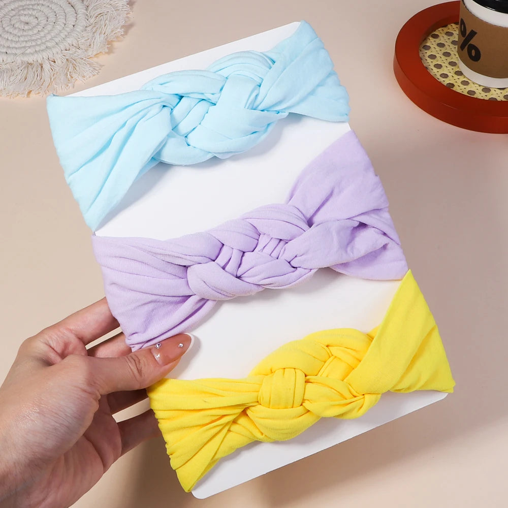 3Pcs/Lot Cable Knit Baby Headbands For Children Elastic Baby Girls Turban Kids Hair Bands Newborn Headwrap Baby Hair Accessories