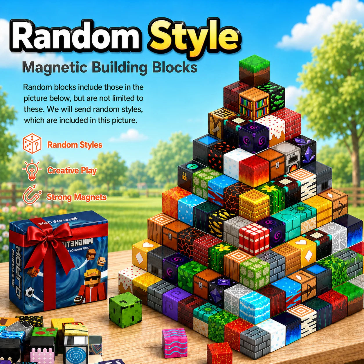 New Magnetic Building Blocks Mine World Magnetic Cozy Forest Cabin Construction Brick Cube STEM Boy Girl Children Toy Set Gift