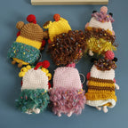 Funny Crochet Keychains Knitting Cute Sausage Mouth Doll Key Holder Knitted Storage Bag Keyrings For Car Keys Wholesale Custom