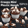 15PCS Halloween Horror Mini Plastic Hands - Fun Halloween Hand Decorations