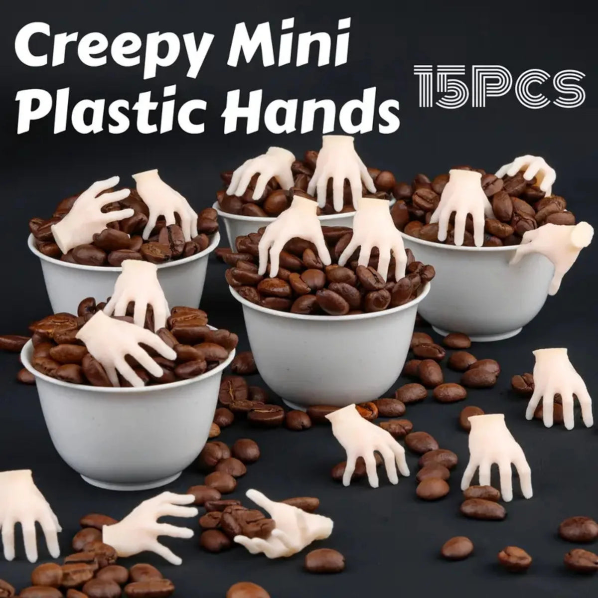 15PCS Halloween Horror Mini Plastic Hands - Fun Halloween Hand Decorations