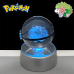 Pokemon 3D Crystal POKE BALL Figure Toys Snivy Dragonair Blastoise Venusaur Milotic Raichu Night Light LED Lamp Base Model Dolls