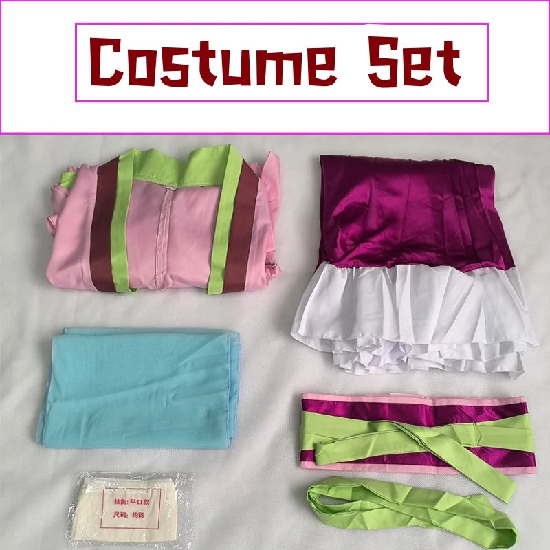 Maomao Cosplay Costume Wig Anime The Apothecary Mao Mao Plus Size Pink Dress Halloween Party for Women