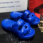 Halloween Personalized Skull Design Women Slippers Summer Outdoor Fun Slide Thick Sole Platform Beach Non-Slip Women Sandal