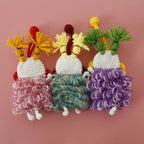 Funny Crochet Keychains Knitting Cute Sausage Mouth Doll Key Holder Knitted Storage Bag Keyrings For Car Keys Wholesale Custom