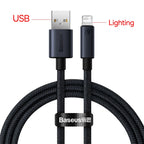 Baseus USB Cable For iPhone 13 12 11 pro max iPhone USB Cable Fast Charging For iPhone X XR 8 USB Type C to lightning Cable