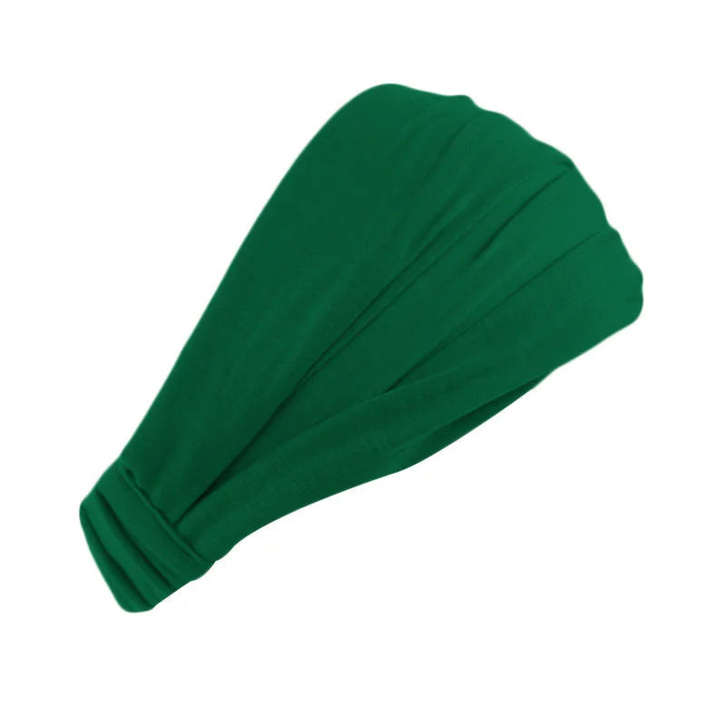 New Summer Women Solid Cotton Headband Elastic Wide Soft Girls Sports Yoga Knotted Headband Running Sweatband For Tennis Gym