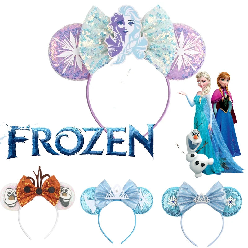 Mickey Cartoon Olaf Headbands for Kids Cute Snowman Ears Hair Accessories Women Elsa Frozen Hairband Girls Cosplay Headwear Gift