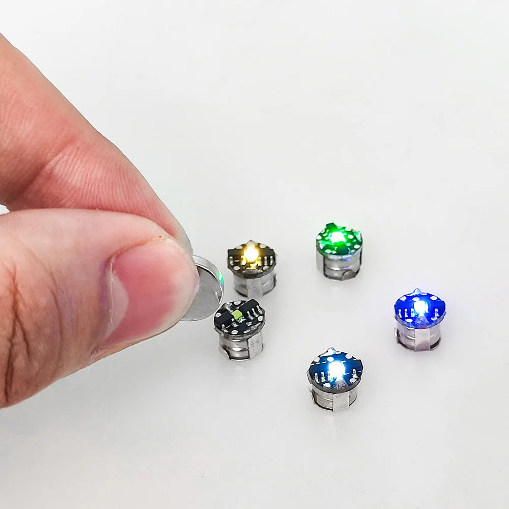 10pcs Super Mini Magnetic Led Lamp Toys 7.8mm *7.1mm DIY Model Making General Model Plus Light with Batteries and 1pc Magnet