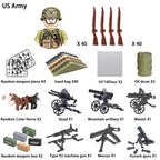 40/set World War II military building blocks National army soldier Character weapon assembly building block Children's toy gifts