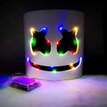 Halloween LED DJ Mask Lifelike Marshmello Mask Breathable Helmet Mask Durable Carnival Festival Halloween Party Props Cosplay