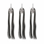 Glowing Eyes Halloween Hanging Ghost Skeleton Prop Long Hair Decoration for Indoor Outdoor Haunted House Party Spooky Display