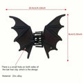 1Pc Gothic Punk Matte Black Bat-Wing Claw Clip, Elegant Women's Metal Ponytail Hair Accessory/Hair Claw, Suitable for Halloween