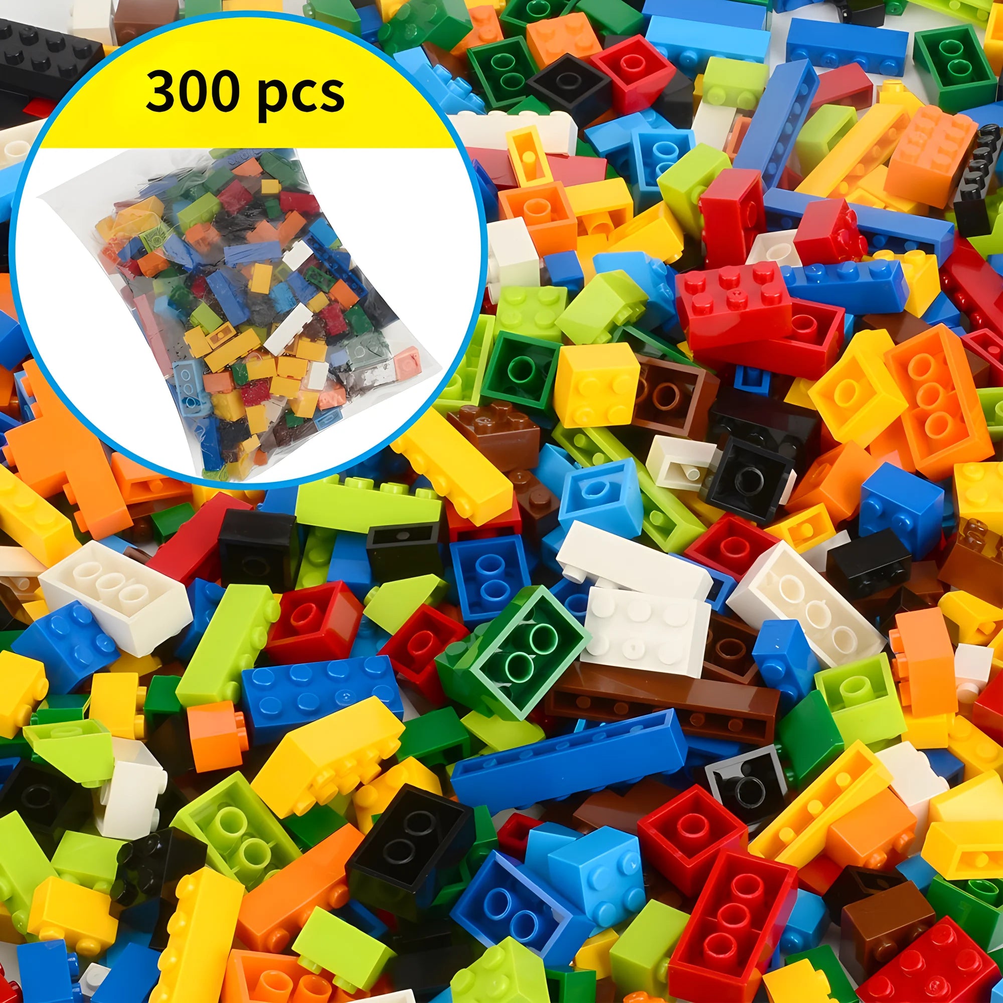 300/500/1000 DIY Creative Building Blocks Bulk Set Urban Classic Blocks Assembled Birthday Gift Children's Educational Toys