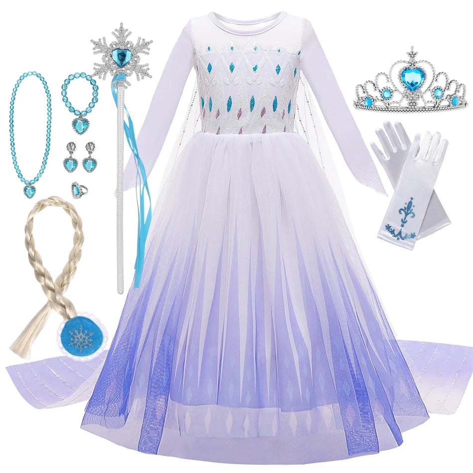 Girl Vestidos Costume Kid Dress Halloween Cosplay Children Birthday Carnival Party Dress Up 2-10 Year