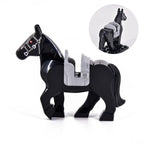 Medieval Series War-Horse Building Blocks White/Black/Brown Horses Battle Steed DIY Bricks Toys For Children Christmas Gifts