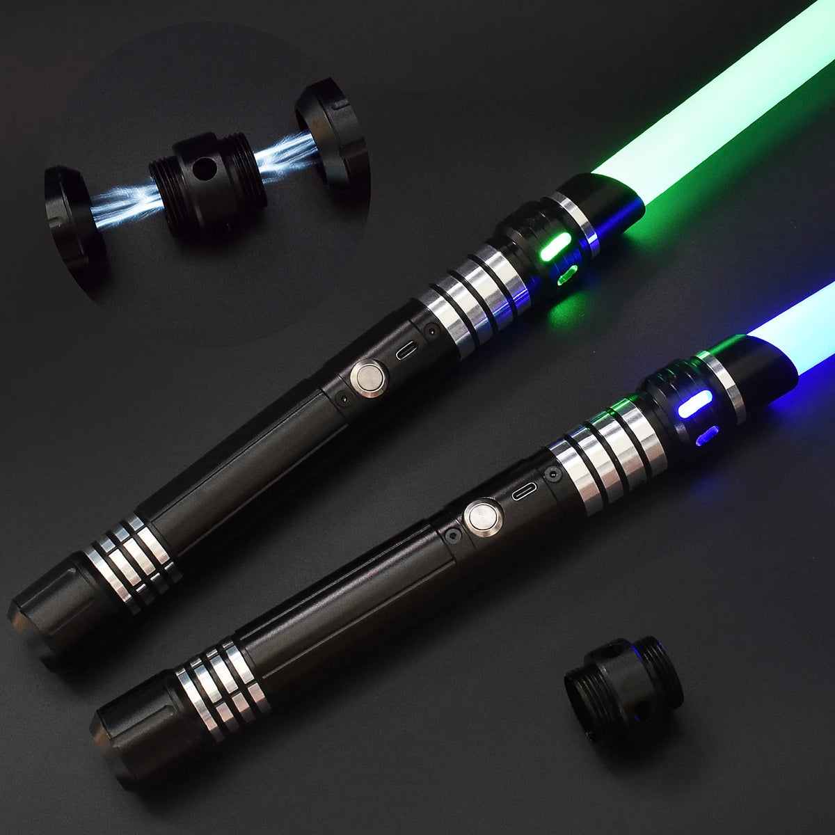 RGB EMetal Lightsaber Dueling Smooth Swing Sword Sabre De Luz 14  Color Changing with Sounds  Flashing Toy