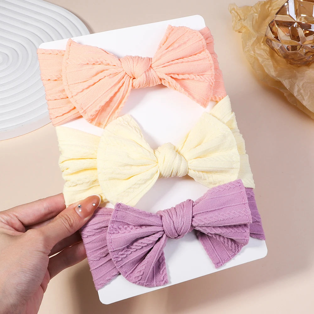 3Pcs/Lot Cable Knit Baby Headbands For Children Elastic Baby Girls Turban Kids Hair Bands Newborn Headwrap Baby Hair Accessories