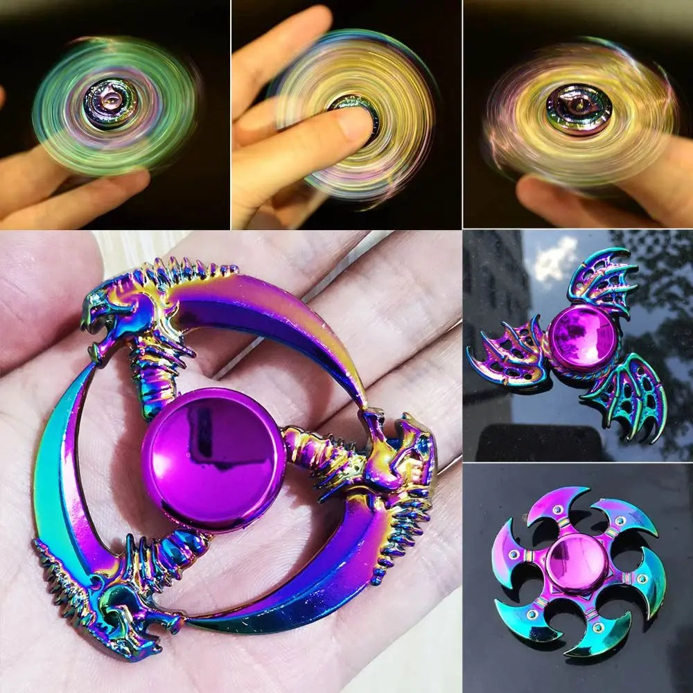 Dragon Wings Hand Spinner Alloy Low Noise Metal Rainbow Finger Spinner Anti-Anxiety High Speed Fingertip Gyro Birthday Gift