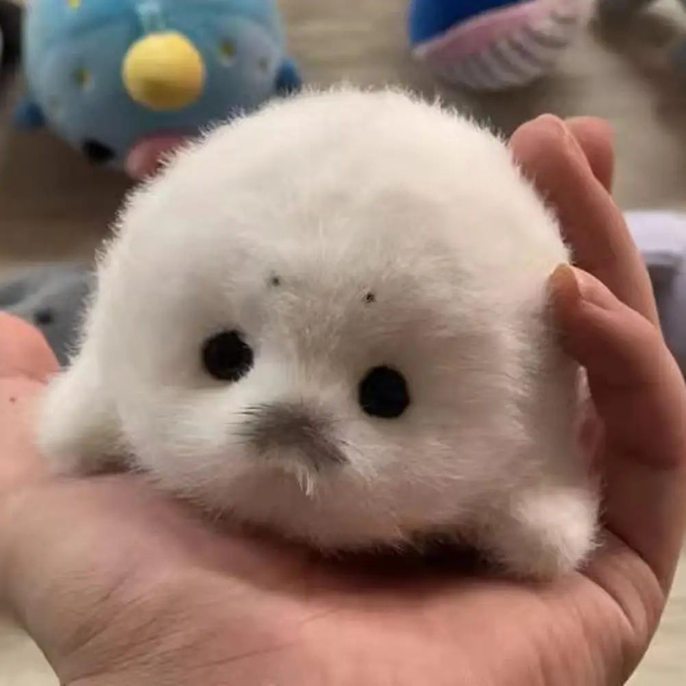 Soft Grey Seal Plush Keychain White Seal Plushies Animal Pendant Fashion Stuffed Doll Keyring Car Key Accessories Car Ornaments