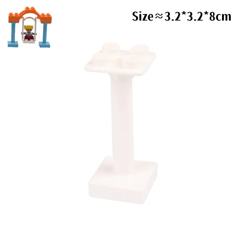 Big Building Blocks Slide Stair Swing Seesaw Ferris Wheel Series Compatible Duploe Large Brick Children Educational Toy Kid Gift
